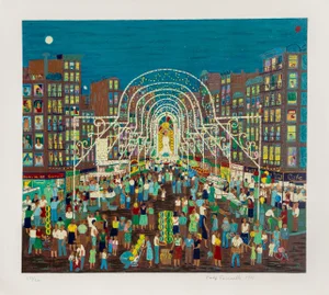 Feast of San Gennaro, Ralph Fasanella Screen Print
