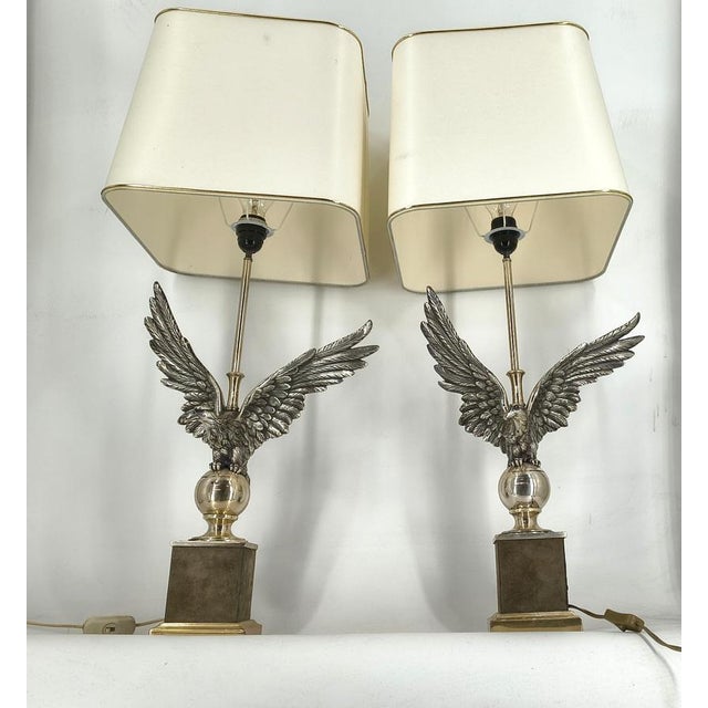 Nikkel Eagle Table Lamps by Loevsky and Loevsky, 1970s, Set of 2 For Sale - Image 15 of 18