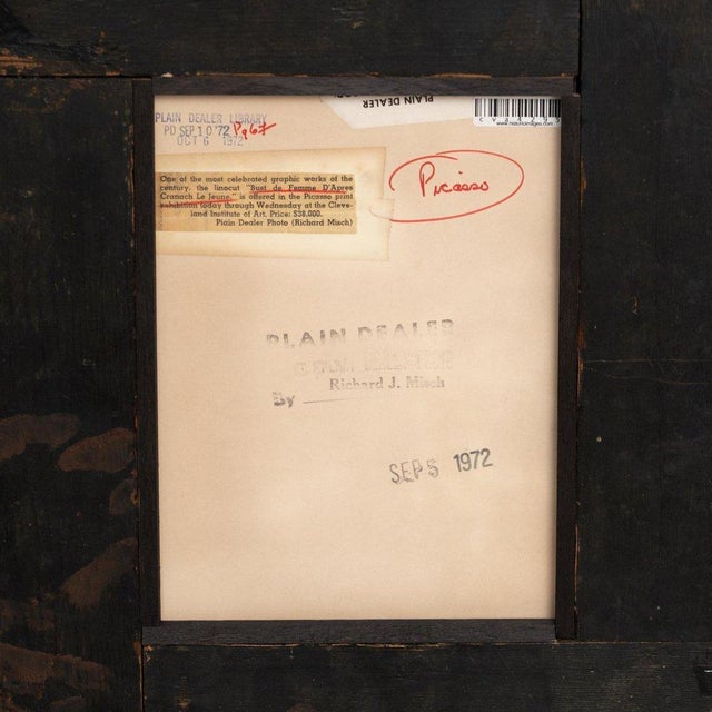 Pablo Picasso, Black and White Archive Image of Pablo Picasso, 1972, Photograph, Framed For Sale - Image 10 of 12