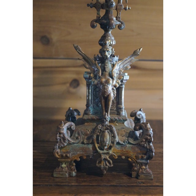 Early 20th Century French Bronze Gothic Candelabra For Sale - Image 4 of 13