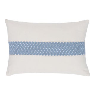 Schumacher Berkeley 20" Lumbar Pillow in Sky For Sale