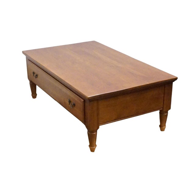 Wood Keller Furniture Solid Oak Country French 50" Double Sided Accent Coffee Table For Sale - Image 7 of 13