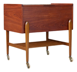 Danish Sewing Cart in Teak with Storage and Insert, 1960s