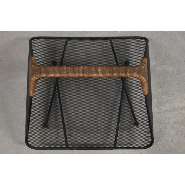 Mid-Century Modern 1960s Tony Paul for Woodlin-Hall Iron Rush Wrapped Handle Log Holder or Magazine Rack For Sale - Image 3 of 6