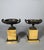 Black Charles X Style Mantelpiece Set with Horse Clock and Casseroles, 1830, Set of 3 For Sale - Image 8 of 14