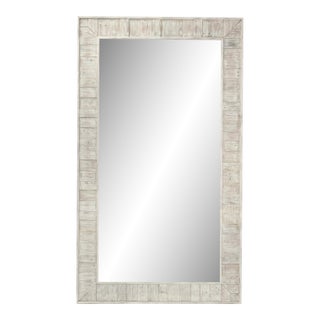 Weathered White Reclaimed Floor Mirror For Sale
