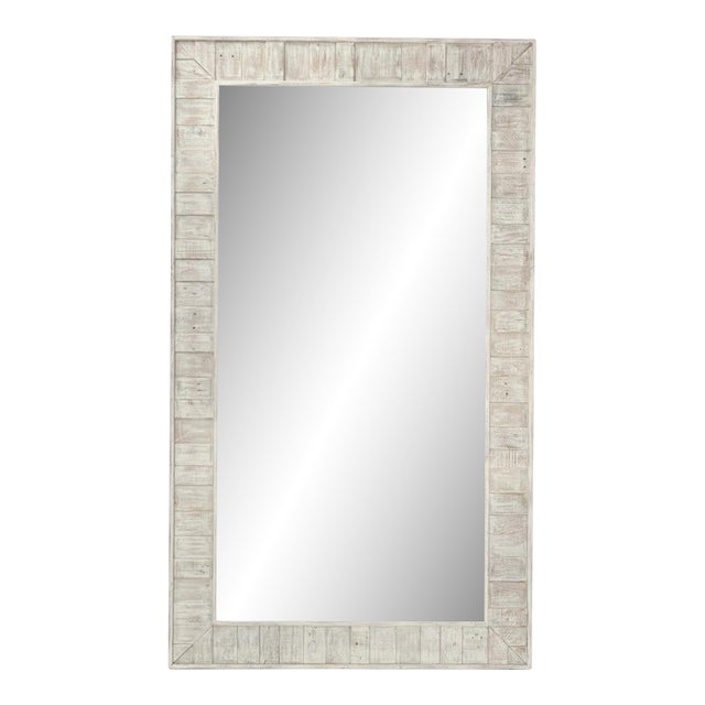 Weathered White Reclaimed Floor Mirror For Sale