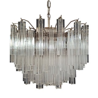 Vintage Murano Glass Quadriedri Chandelier, 1990s For Sale