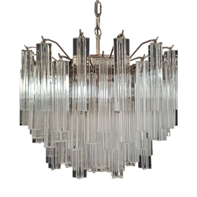 Vintage Murano Glass Quadriedri Chandelier, 1990s For Sale