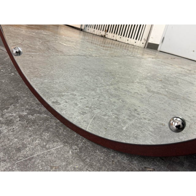 Burgundy Melinda Humphrey + Bill Becker, for Bdi Round Wall Mirror For Sale - Image 8 of 12