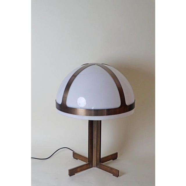 Large Mid-Century Modern Mushroom Lamp in Bronze & Acrylic Glass, 1970s For Sale - Image 9 of 15
