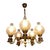 Vintage Empire Victorian French 5-Arm Brass Lion Head Chandelier with Etched Globes and Crystal Glass, 1950s For Sale - Image 16 of 17