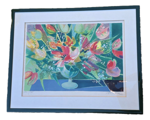 Hilaire Camille, Bouquet of Tulips, 1980, Color Lithograph
