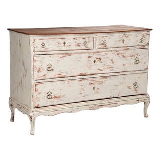 Antique Venetian Cherrywood Chest of Drawers with Distressed Finish, 1700 For Sale
