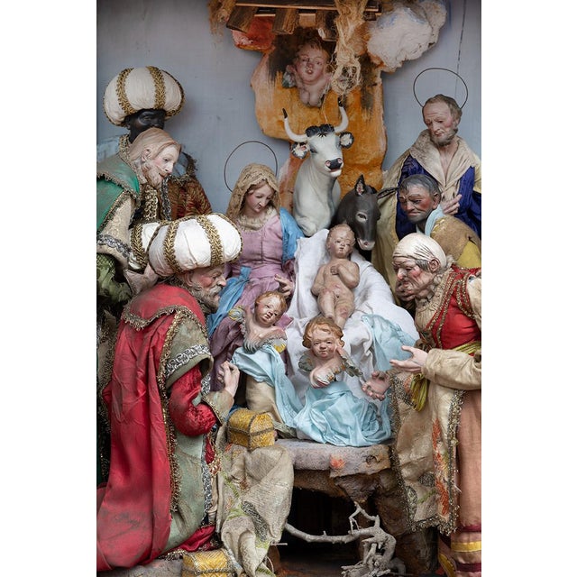 Wood Antique 19th Century Neapolitan Scarabattola with Nativity Scene from Smith For Sale - Image 7 of 9