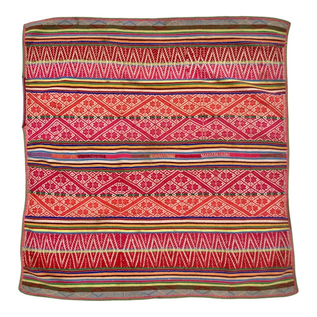 Vintage Andean Wool Manta Blanket - For Sale