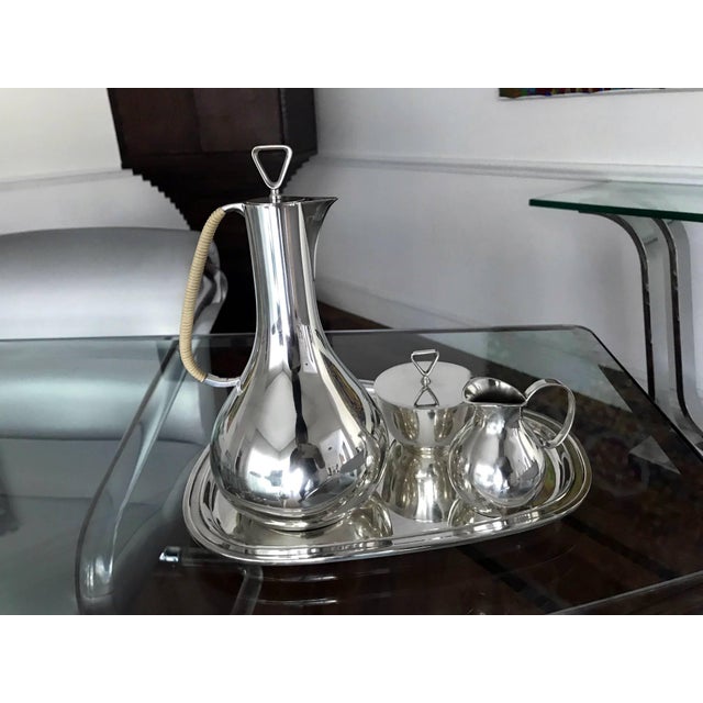 Mid 20th Century Rare Sterling Silver Coffee Service by Sigvard Bernadotte for Georg Jensen - 4 pcs For Sale - Image 11 of 12