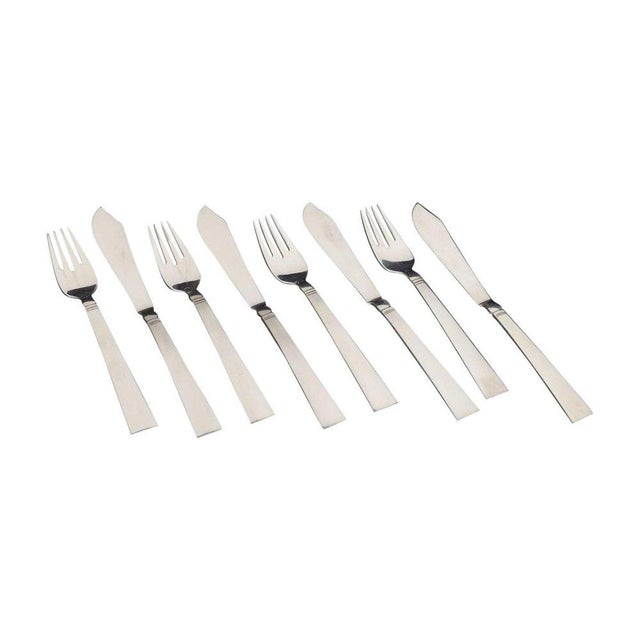 1930s Fish Cutlery in Sterling Silver from Georg Jensen, 1930s, Set of 8 For Sale - Image 5 of 5
