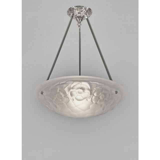 Art Deco French Art Deco Pendant Light by Degue - 1930 France For Sale - Image 3 of 9