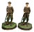 Oversized Metal Classic Golfer Bookends - A Pair For Sale