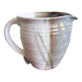 Vintage Signed “Dellaware” Studio Pottery Pitcher For Sale