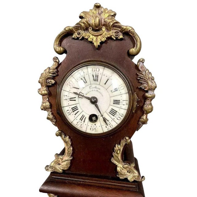 Master Clock in Wood and Gilded Bronze For Sale - Image 6 of 7