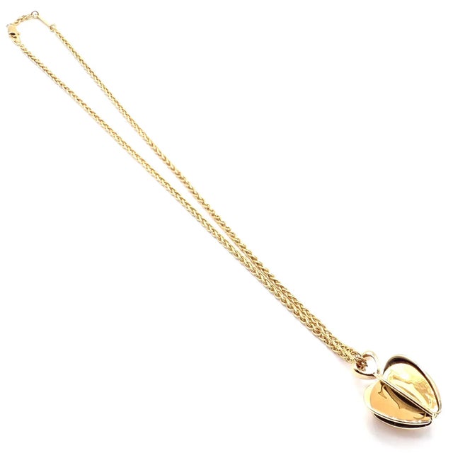Cartier Yellow Gold Double C 3d Apple Pendant Chain Necklace For Sale - Image 10 of 12