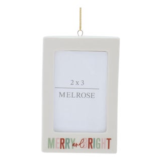 Merry & Bright Photo Frame Ornament Set of 6  3"L x 4.25"H For Sale
