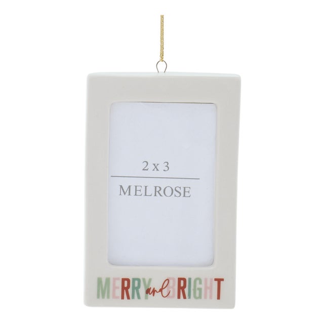Merry & Bright Photo Frame Ornament Set of 6  3"L x 4.25"H For Sale