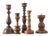 Scandinavian Wooden Candleholders, Set of 5 For Sale