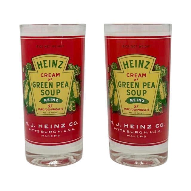 Vintage Georges Briard Heinz Cream of Green Pea Soup Glasses - a Pair For Sale - Image 11 of 11