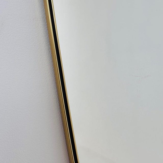 Mid-Century German Asymmetric Brass Wall Mirror, 1960s For Sale - Image 6 of 11