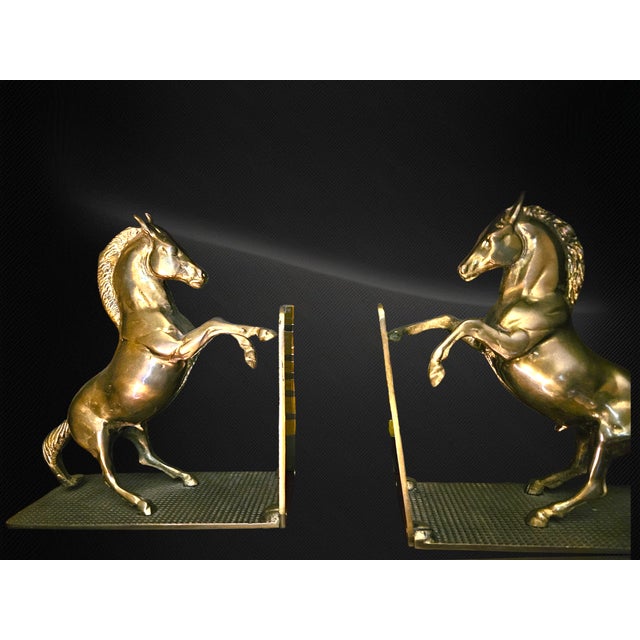 Vintage Solid Brass Horse - Bookends Heavy Pair, 1970 Era For Sale - Image 10 of 10