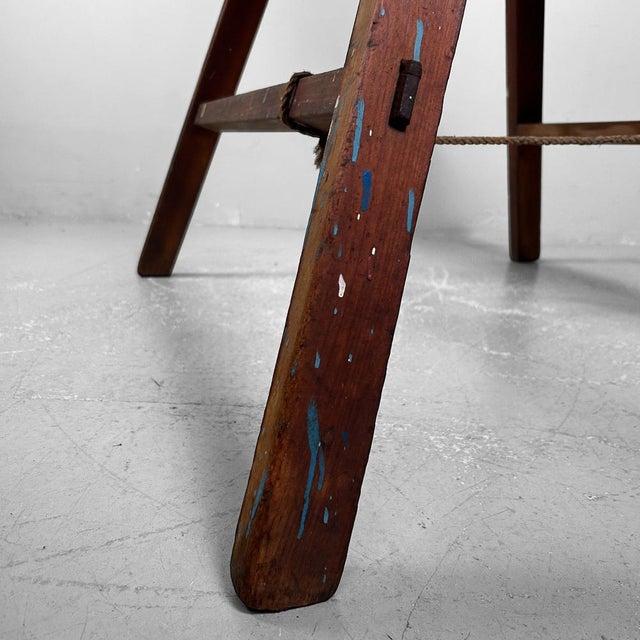 Japanese Minimalist Decorative Wooden Step Ladder, 1950s For Sale - Image 16 of 18