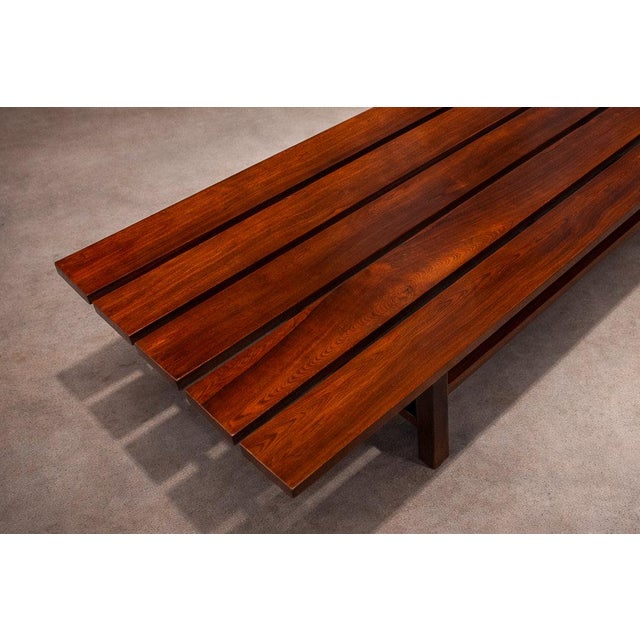 Wood Bench in Rosewood, Att. To Joaquim Tenreiro, 1960s For Sale - Image 7 of 12