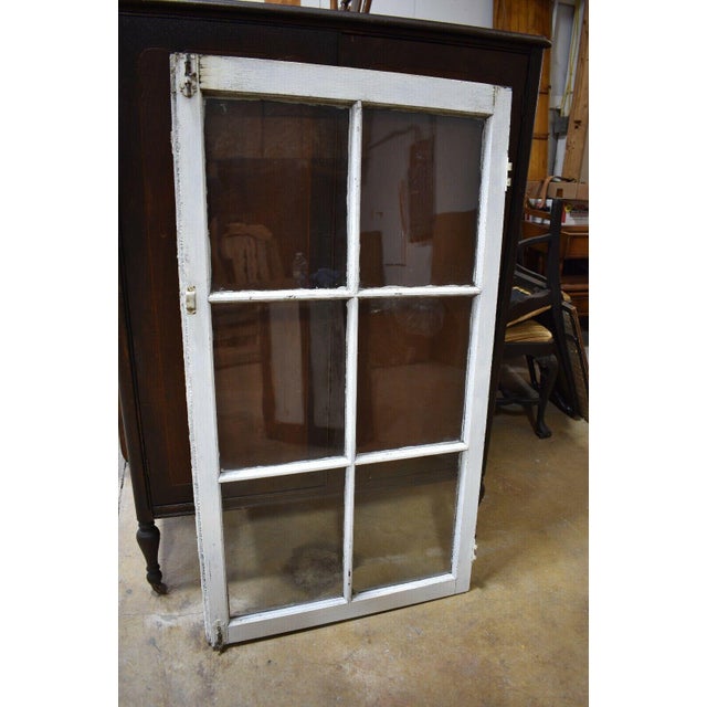 Farmhouse Antique White Framed 6 Pane Farmhouse Window Pane For Sale - Image 3 of 5