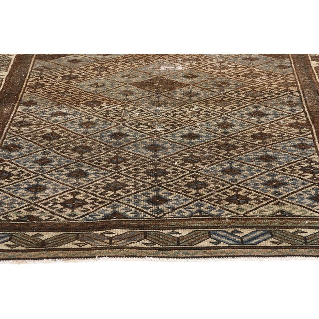 Antique-Worn Persian Hamadan Rug - 04'02 X 07'00 For Sale - Image 4 of 9