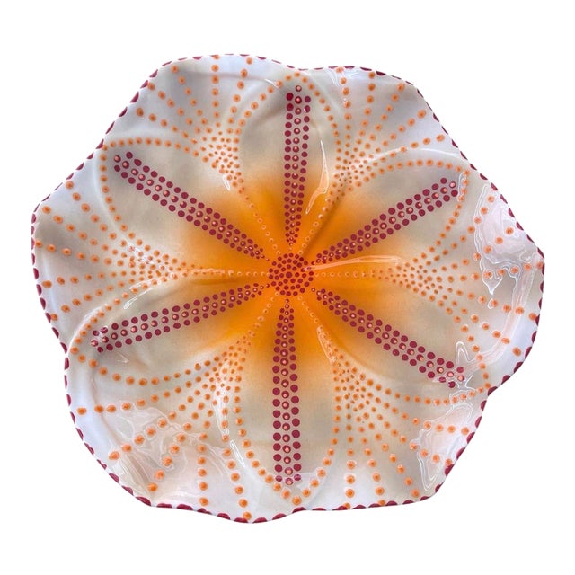 Hand-Painted South African Ceramic Sea Urchin Platter For Sale