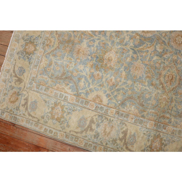 Baby Blue Zabihi Collection Light Blue Antique Persian Tabriz Carpet - 4'5" x 6' For Sale - Image 8 of 11