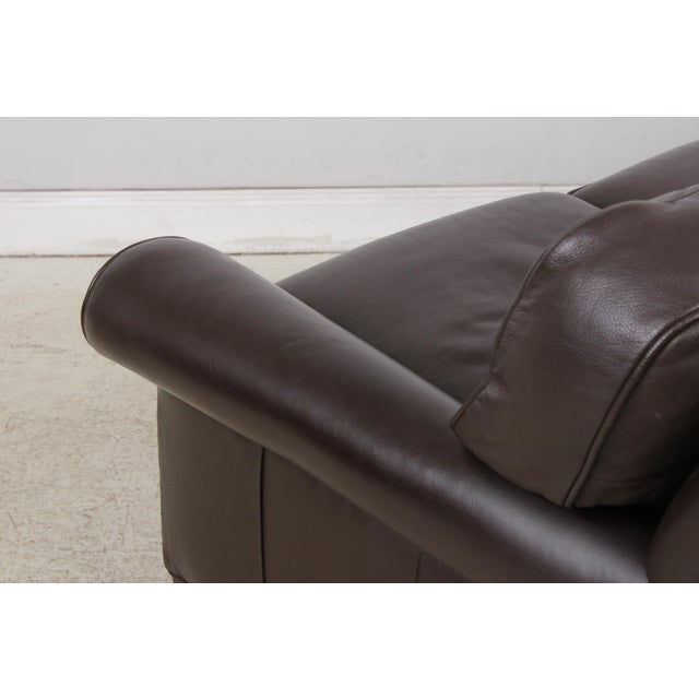 Hancock & Moore 3 Seat Leather Loveseat Sofa For Sale - Image 11 of 16