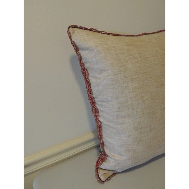 Textile Antique Aubusson Tapestry Square Decorative Pillow For Sale - Image 7 of 9