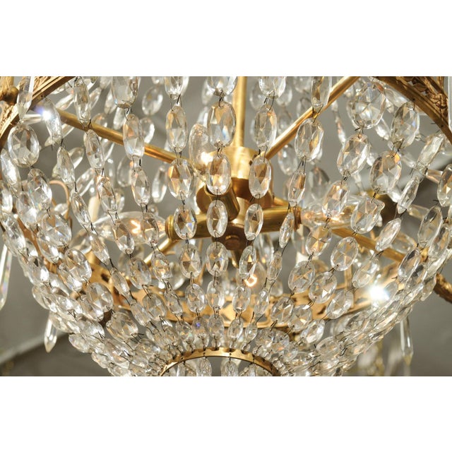 Metal Late 19th Century Doré Bronze & Crystal French Empire Chandelier For Sale - Image 7 of 11