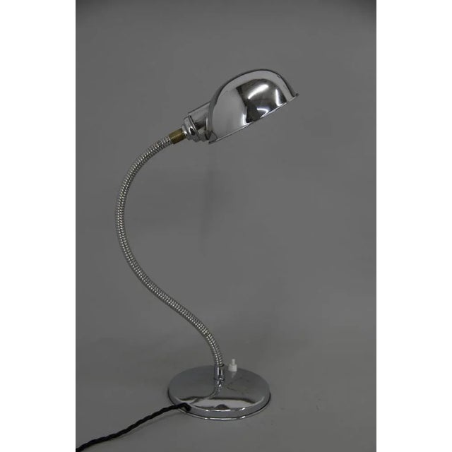 Table lamp with flexible shade made in 1940s. Rewired: 1x40W, E25-E27 bulb US plug adapter included. Up to 250V (Europe/UK...