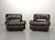 Mid-Century Modern Set of Chocolate Brown Leather Chairs, Belgium, 1970s For Sale - Image 3 of 18