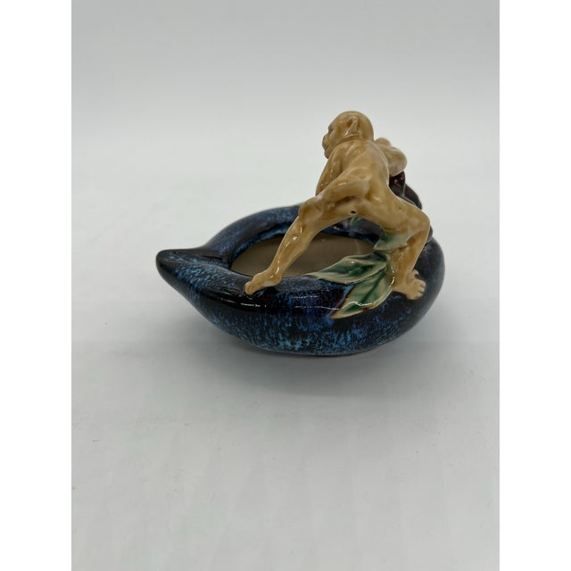 1970s Vintage Chinese Shiwan Flambé Glazed Monkey Dish / Ashtray For Sale - Image 5 of 11