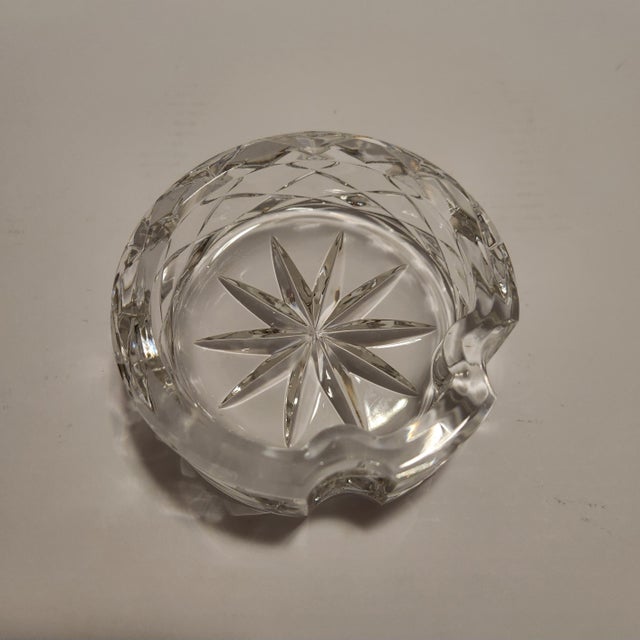 Mid-Century Modern Vintage Cut Crystal Signed Rogaska Individual Catchall Dish, Ashtray or Dresser Ring Tray For Sale - Image 3 of 9