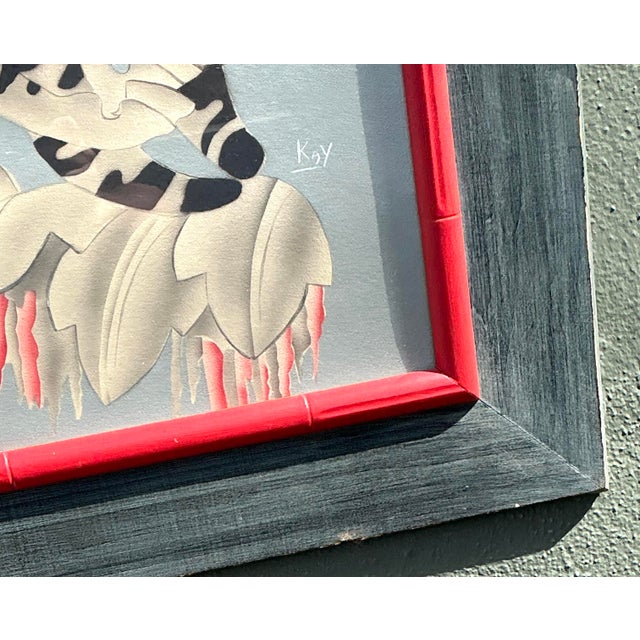 Mid-Century Modern Vintage MCM Original Zebra Print For Sale - Image 3 of 9