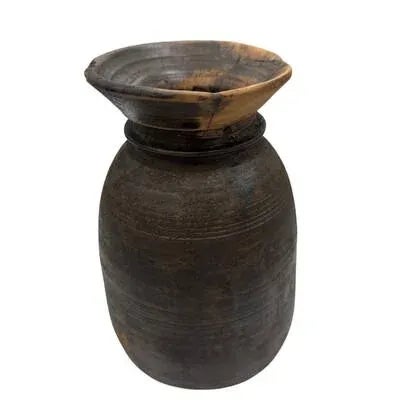 Vintage Indian Wooden Milk Pot For Sale - Image 4 of 5