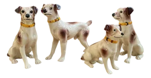 Series of Earthenware Dogs from Desvres, 1950s, Set of 4