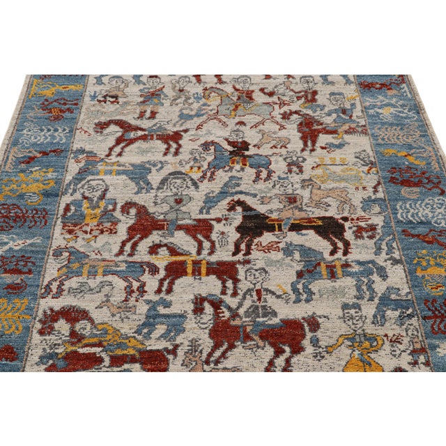 This hand-knotted wool 4x6 rug from Rug & Kilim’s Burano collection is inspired by tribal and Caucasian pictorial rugs...